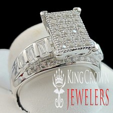 LADIES WOMENS DESIGNER REAL SILVER PRINCESS CUT CINDERELLA RING BAND