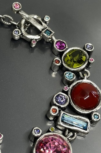Patricia Locke USA Women’s Bracelet Silver Plated Swarovski Crystals 8” 2003 - Picture 4 of 11