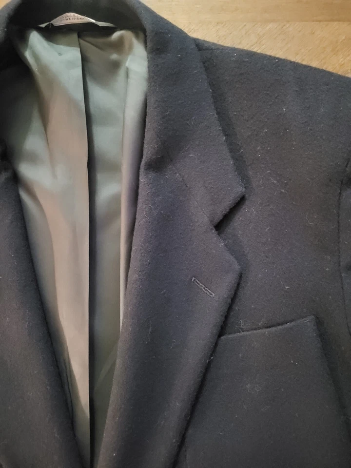 Винтажный мужской блейзер Eddie Bauer 42R темно-синий чисто шерстяной деловой профессиональный - Изображение 3 из 4