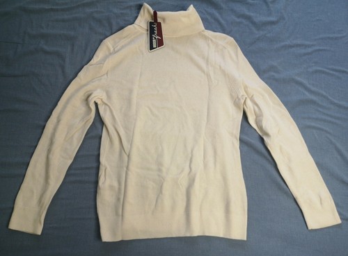 Bosco Women's White Turtleneck Wool Cashmere Jumper Size M Medium New With Tags - Picture 2 of 5
