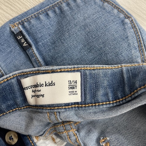 Abercrombie Kids High Rise Jean Leggings Medium Wash Girls Size 13/14 Short - Picture 6 of 13
