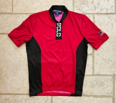 Polo Sport Ralph Lauren Radtrikot Herren Large Vintage 1/4 Reißverschluss Made in USA