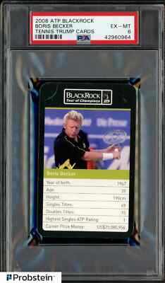 Large slab 2008 ATP Blackrock Tennis Trump Cards Boris Becker PSA 6 EX-MT 1/1