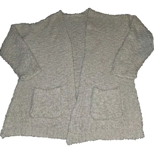 Pink Republic Open Cardigan Womens Size Large Ivory Popcorn Knit Sweater