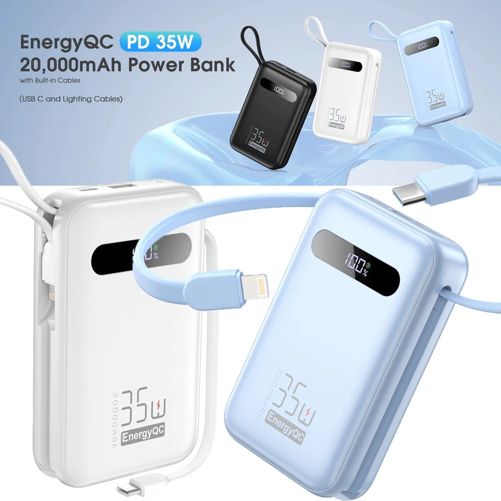 20000mAh 35W PD Fast Charging Power Bank for iPhone QC 4.0 Portable