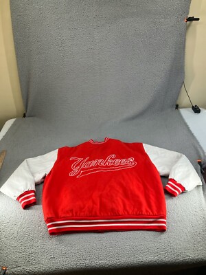 New York Yankees Varsity Bomber Jacket Mens 3XL Red JH Design Wool