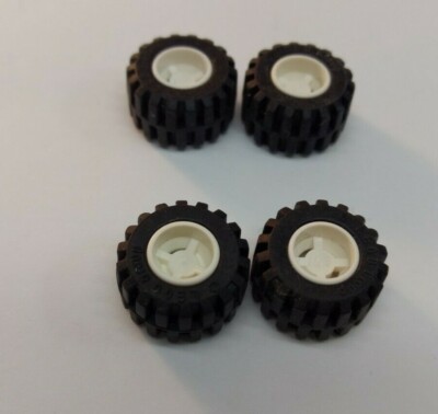Lego 87697 wheel black tire white rim wheel and rim units
