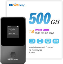 Global Travel Mobile Hotspot Device 4G Pocket Router No Roaming Fee Built-In SIM