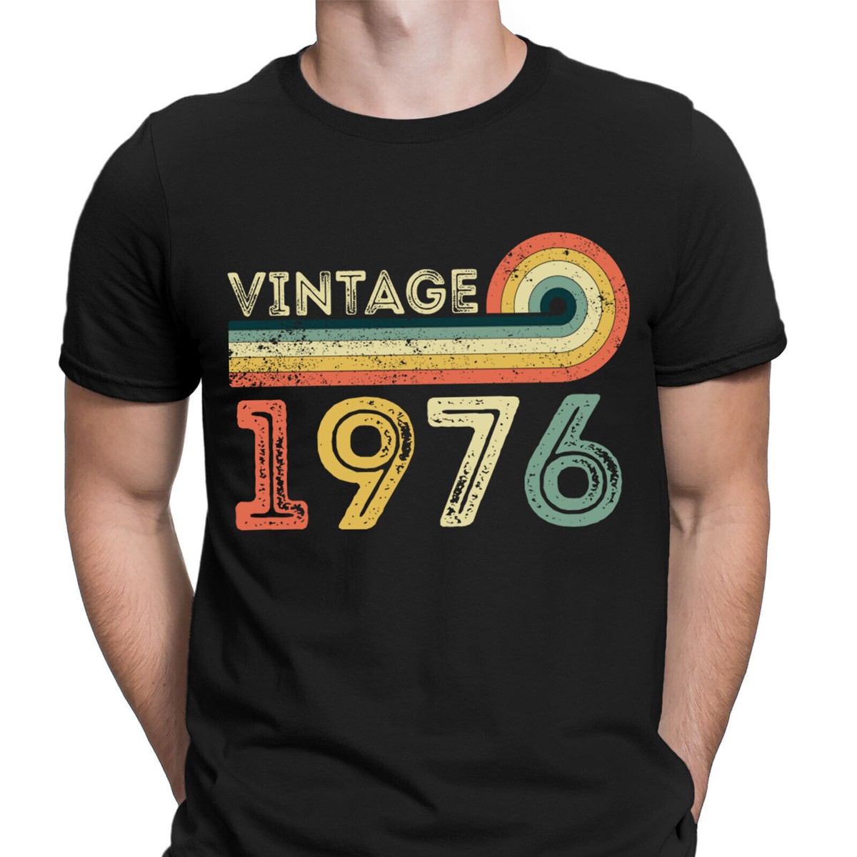 Personalised Vintage 1976 49th Birthday Gift Retro Vintage Mens T-Shirts  Top #D