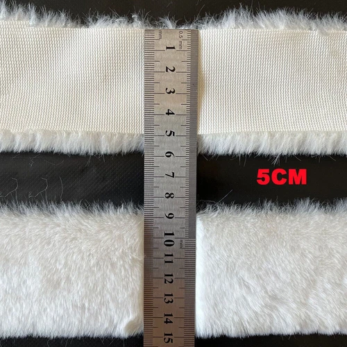 2Meter Faux Rabbit Fur White Strips Ribbon Edge Trim Sewing Clothing Cuffs Craft - Picture 7 of 24