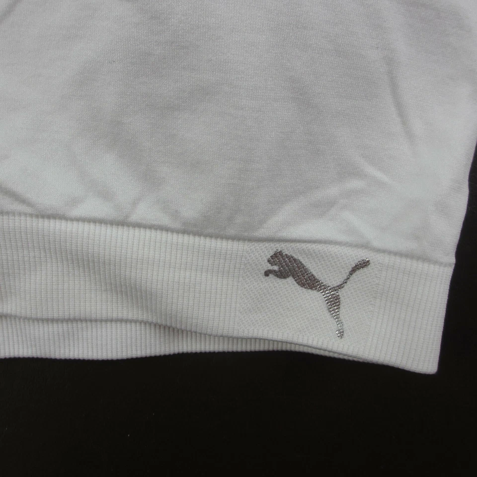 Sujetador deportivo Puma talla L marfil sin relleno inalámbrico espalda de carrera pulóver Foto 3 de 4