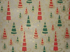 VTG CHRISTMAS WRAPPING PAPER GIFT WRAP ATOMIC TINSEL TREES 1950 MCM