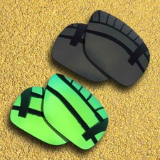 US 2 Pairs Polarized Lenses Replacement for-Oakley Dispatch 1-Black Green
