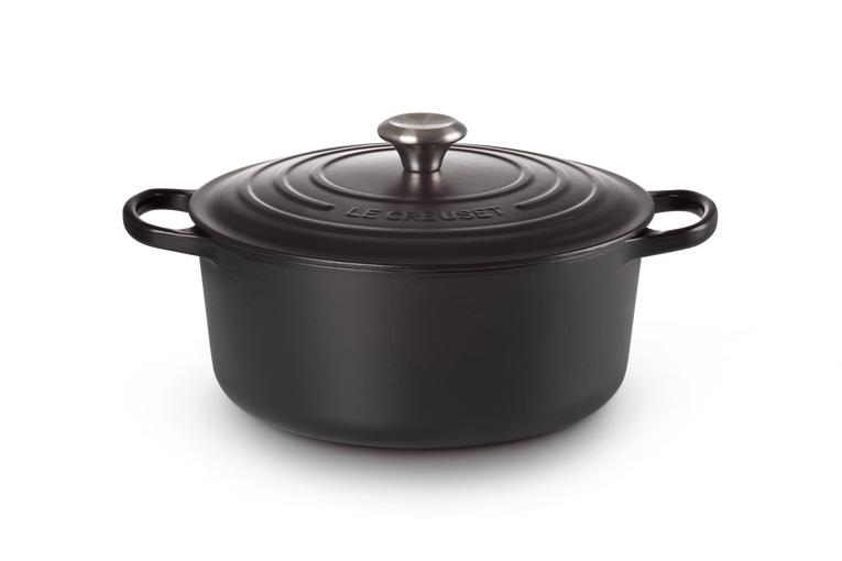 LE CREUSET 鋳鉄 グリルカレ　マットオールブラック　24 Le Creuset - Round Casserole Cocotte Evolution 24 Matte Black Le
