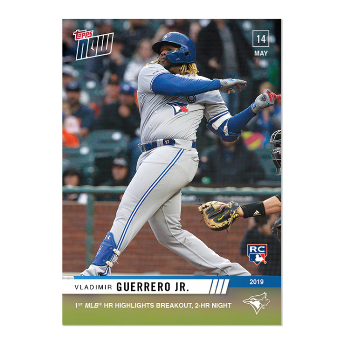 2019 TOPPS NOW #229 VLADIMIR GUERRERO JR. 1ST MLB HR HIGHLIGHTS 2-HR NIGHT