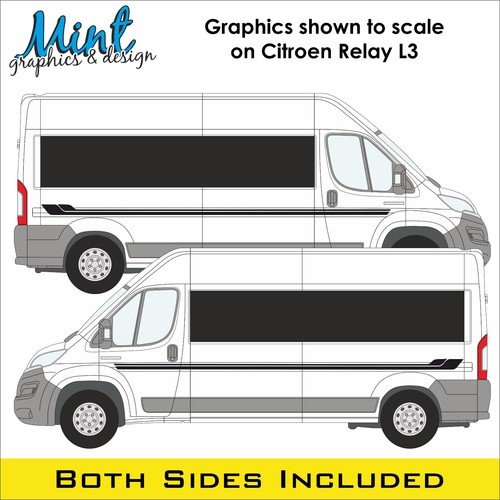 L3 CITROEN RELAY MOTORHOME CAMPER VAN STRIPES GRAPHICS DECALS ANY COLOUR 017 - Picture 3 of 4
