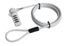 White Notebook/Laptop Combination Lock Security Cable