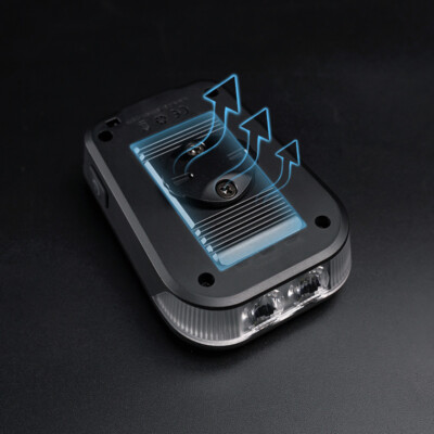 Phare Avant Vélo RAVEMEN FR500 + Support AGM03 Pour Garmin/Wahoo - Rechargeable USB, étanche