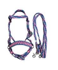 Pony Bitless Bridle Pony Side Pull Hackamore Pony Tack  pastel  With Reins