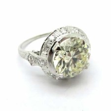 925 Silver Art Deco Style Old European Cut 3.28CT White CZ Halo Engagement Ring