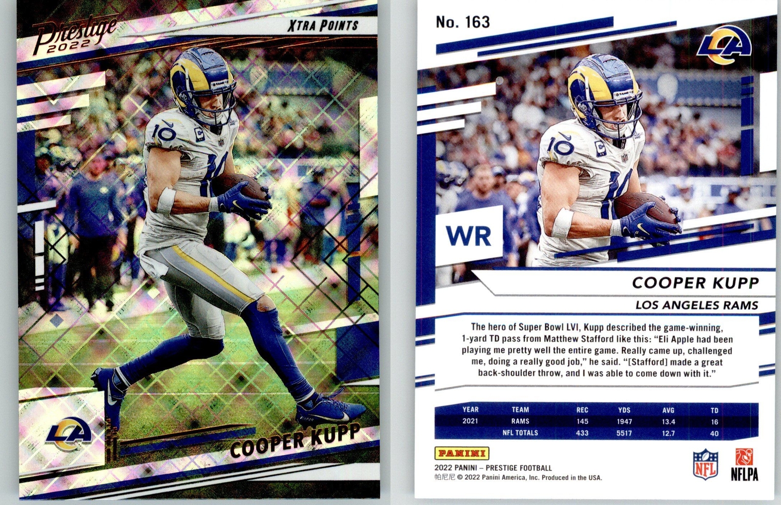 Cooper Kupp 2022 Prestige Xtra Points Diamond #163 Rams