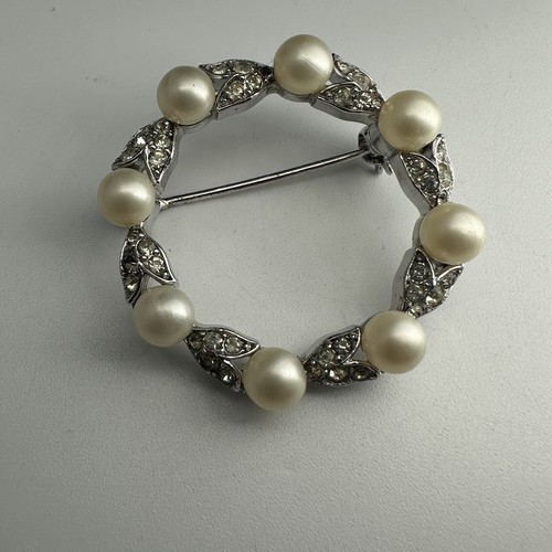 RARE CROWN TRIFARI ALFRED PHILIPPE PEARL WREATH BROOCH PIN PAT #151914 1948 - Picture 11 of 11