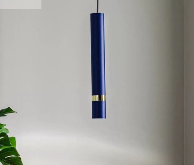 Hängelampe Joker, einflammig, blau-gold