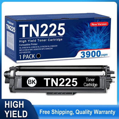 TN225BK High Yield Black Toner for Brother HL-3170CDW MFC-9340CDW 9140CDN