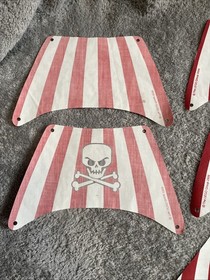 LEGO Pirate Ship Brickbeard's Bounty 6243 70413 Sails Lot Red White Jolly Roger