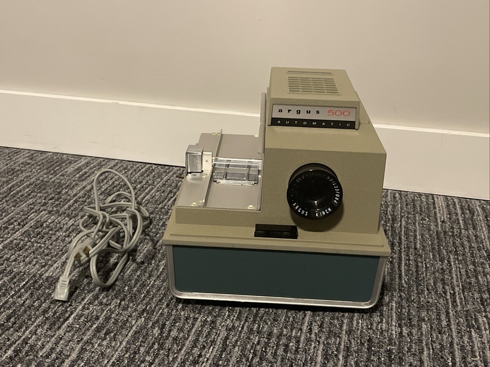 TESTED WORKING Argus 500 Automatic 4 inch Vintage Projection Slide ...