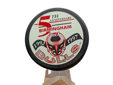Birmingham Bulls Hockey Puck - ECHL 5th Anniversary 1992-1997 Commemorative Logo