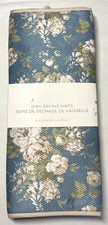DREAM HOME DISH DRYING MATS 2 BLUE TAN WHITE FLORAL 15 X 20 POLYESTER NIP