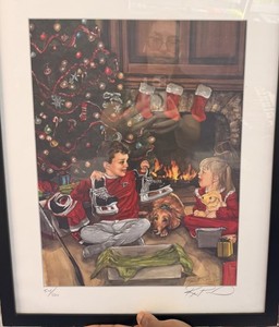 Carolina Hurricanes Art Peddicord NHL SIGNED NUMBERED hockey kids Christmas dog