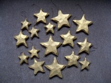 Contemporary Carved Wood Irregular Star Shape Gold Christmas Tree Ornaments