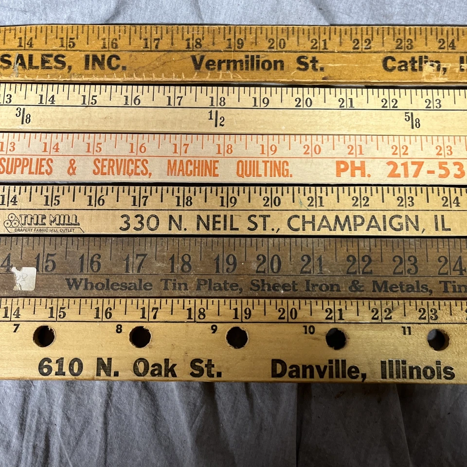 Lote de seis palos de yarda. Algunos del centro de Illinois uno de Indianápolis Indiana Foto 2 de 4