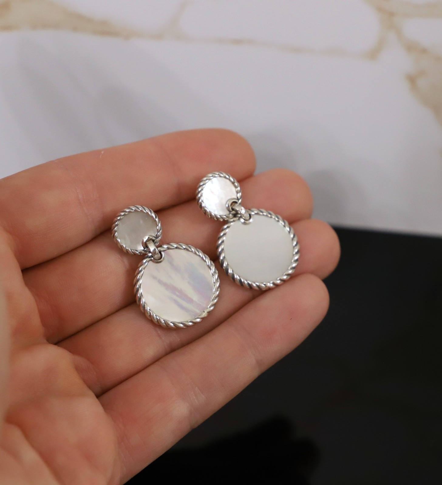 Sterling Silver David Yurman Elements Double Drop… - image 1