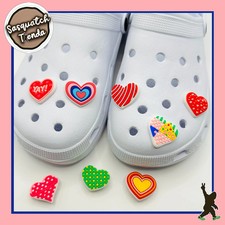 Heart Shoe Charms, Fits Croc-style shoes, Cute Valentine Love Charms Lot