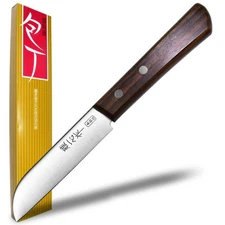 Japanese Paring Knife 3.5 " AUS8 SUS410 Steel Rosewood Handle – FREE US SHIPPING