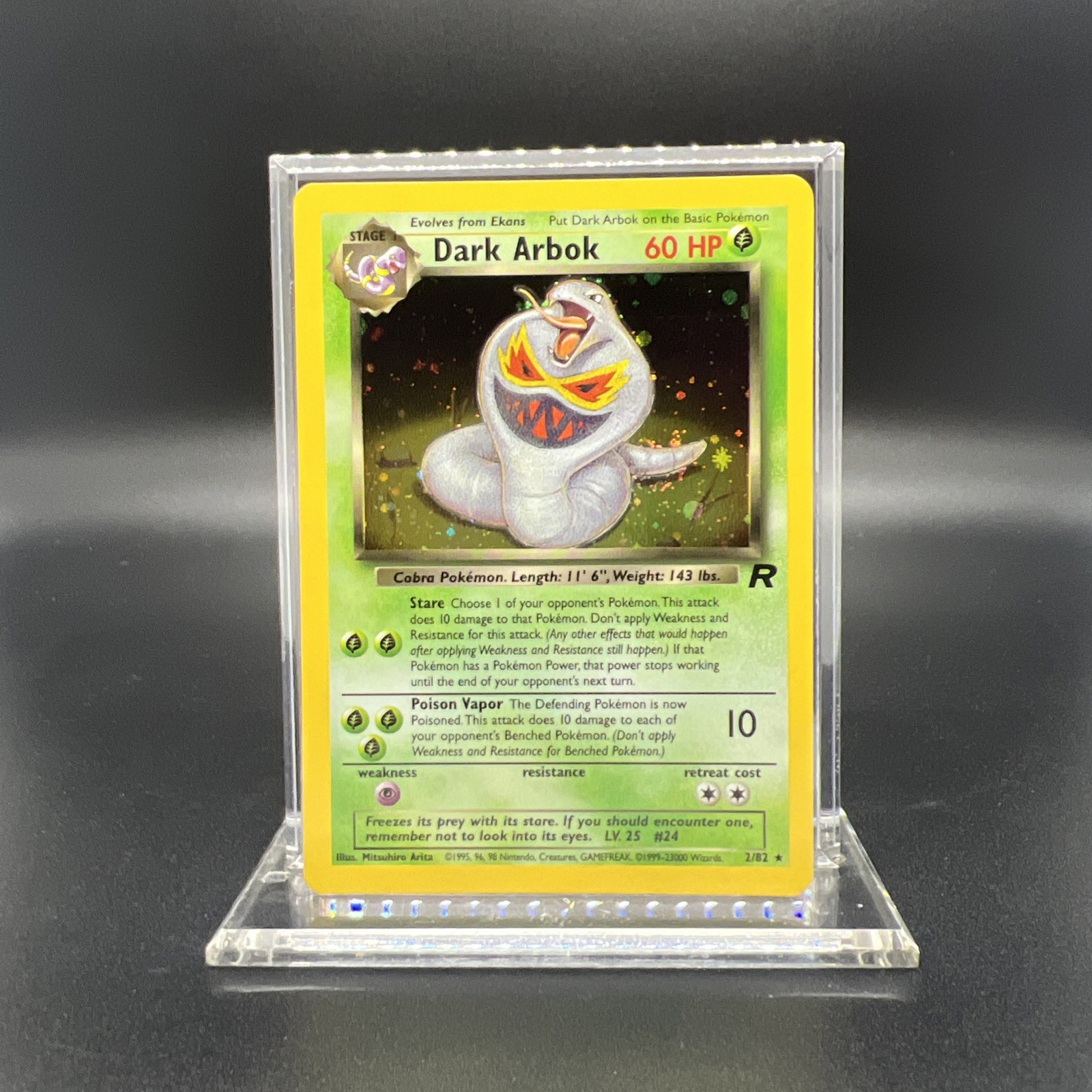 Pokemon Dark Arbok 2/82 Team Rocket Holo - LIGHT PLAY