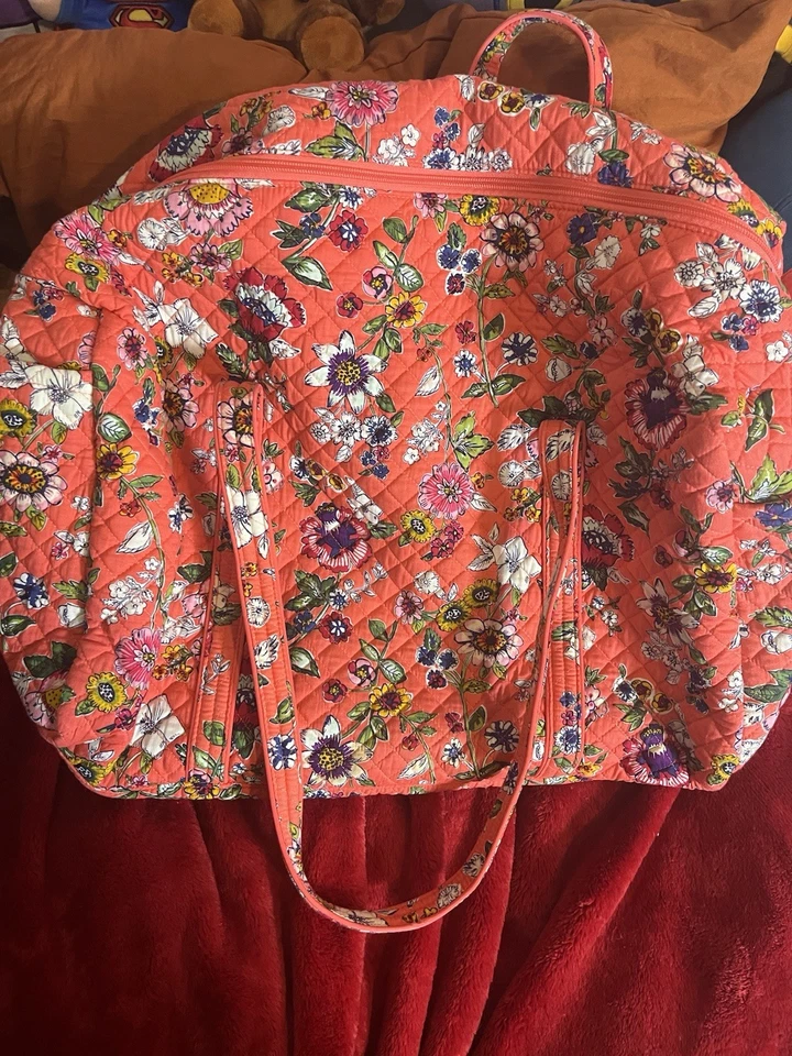 Bolso de Mano Vera Bradley Grande Glenna Coral Floral Rosa Flores Foto 4 de 4