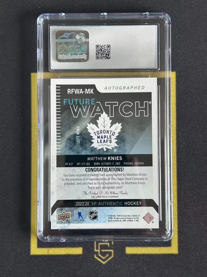 2023-24 SP Authentic Retro Future Watch Auto/199 Matthew Knies CGC10 FCXZK - Image 2 of 2