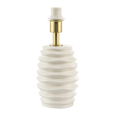 Modern Off-White Gloss Ceramic Table Lamp Base with Rippled Grooves by Happy ...