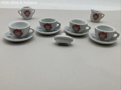 Schylling Raggedy Ann Mini Porcelain Tea Set 10 Piece Child Toy Miniature