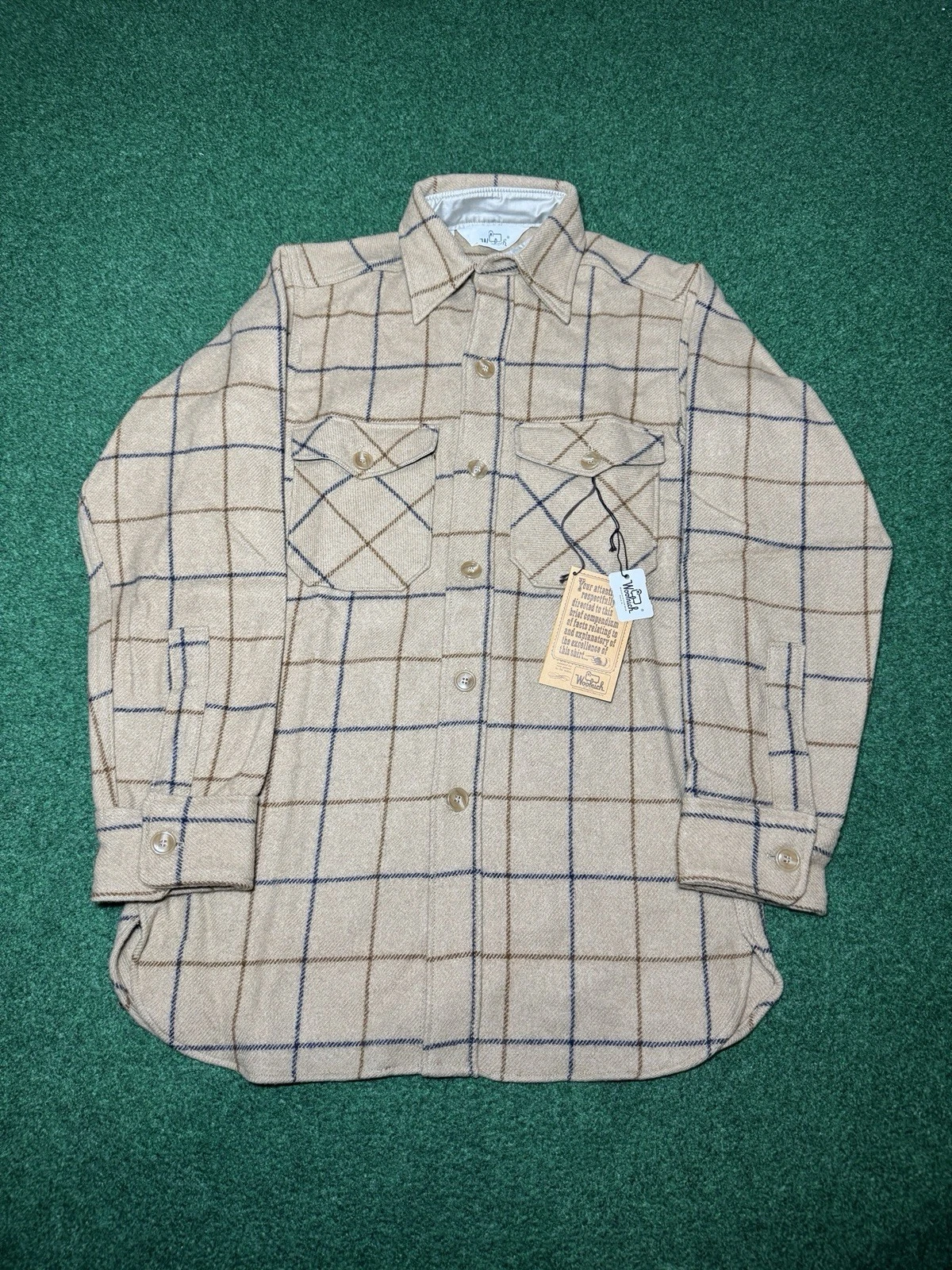 Vintage Woolrich Deadstock Tan Plaid Sm Button Up Wool Flannel Outdoor Shirt
Opens in a new window o