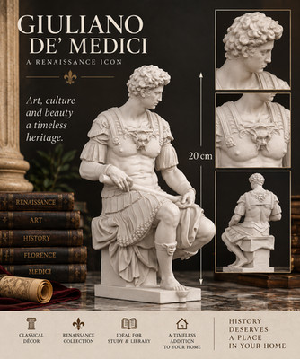 Giuliano de' Medici Statue   Renaissance Art 3D Printed Resin Sculpture 20cm