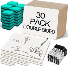 30 Pack Small White Boards 9"x12" Double Sided Personal Dry Erase Boards
