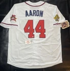 Hank Aaron Hand Signed 1995 World Series Mitchell & Ness Baseball Jersey Coa904