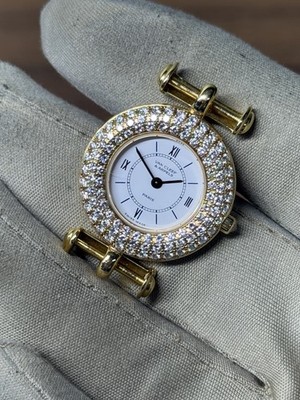 VAN CLEEF & ARPELS 18641-B3 18k Yellow Gold VS Diamond Bezel Quartz Watch 1.50CT