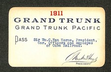 Grand Trunk Pacific - Railroad Annual Pass - 1911