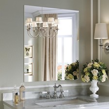 Frameless Mirror for Bathroom, 28"x32" Frameless Bathroom Mirrors for Over Si...